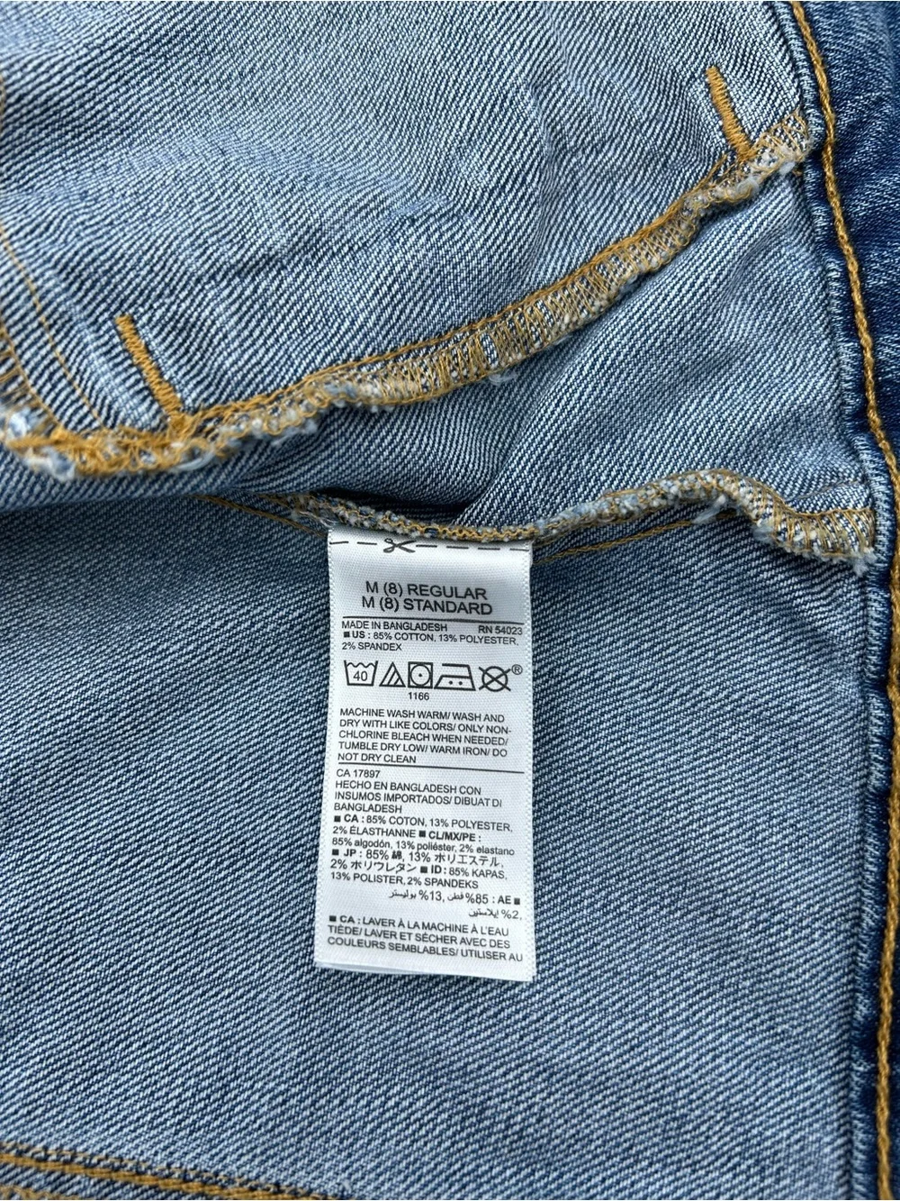 Old Navy Girls Medium Blue Denim Jacket with Contrast Stitching M